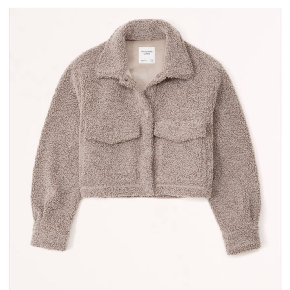 Abercrombie Cropped Sherpa Shirt Jacket